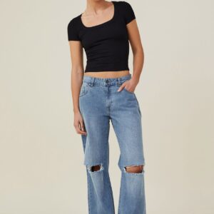 Staple Rib Scoop Neck Short Sleeve Top