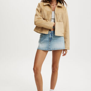 Fringe Faux Suede Jacket