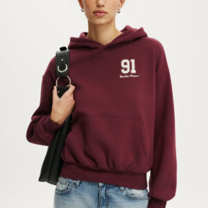 Graphic Boxy Fleece Hoodie