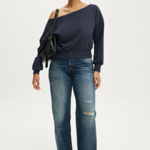 Relaxed Off Shoulder Sweatshirt