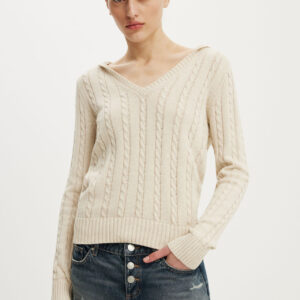 Cotton V Neck Pullover