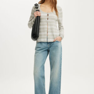 Ls Babydoll Button Through Knit