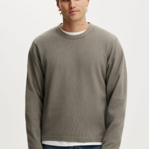 Cropped Fit Textured Long Sleeve