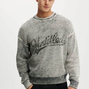Y2k Box Fit Crew Knit