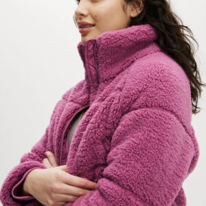 The Mother Puffer Cropped Sherpa Jacket