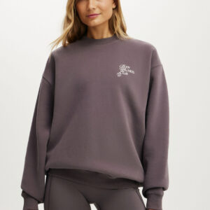 Plush Graphic Crew Sweatshirt