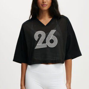 Active Mesh Cropped Graphic Tee