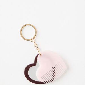 Heart Mirror And Comb Keychain