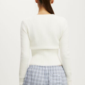 Fluffy Fitted Knit Cardi
