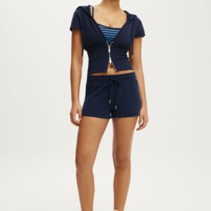 Sculpt Fleece Cap Sleeve Zip Through
